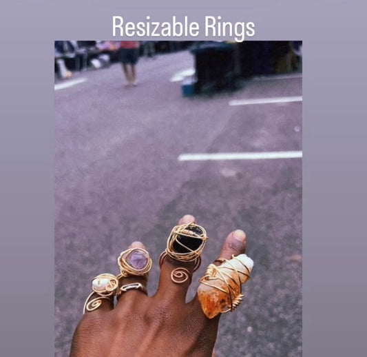 444 Four Resizable Crystal Rings